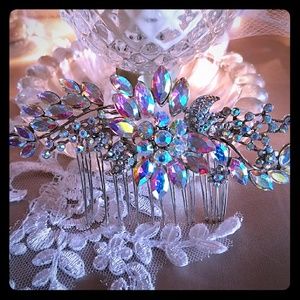 Silver Tone Bridal or Prom Hair Comb